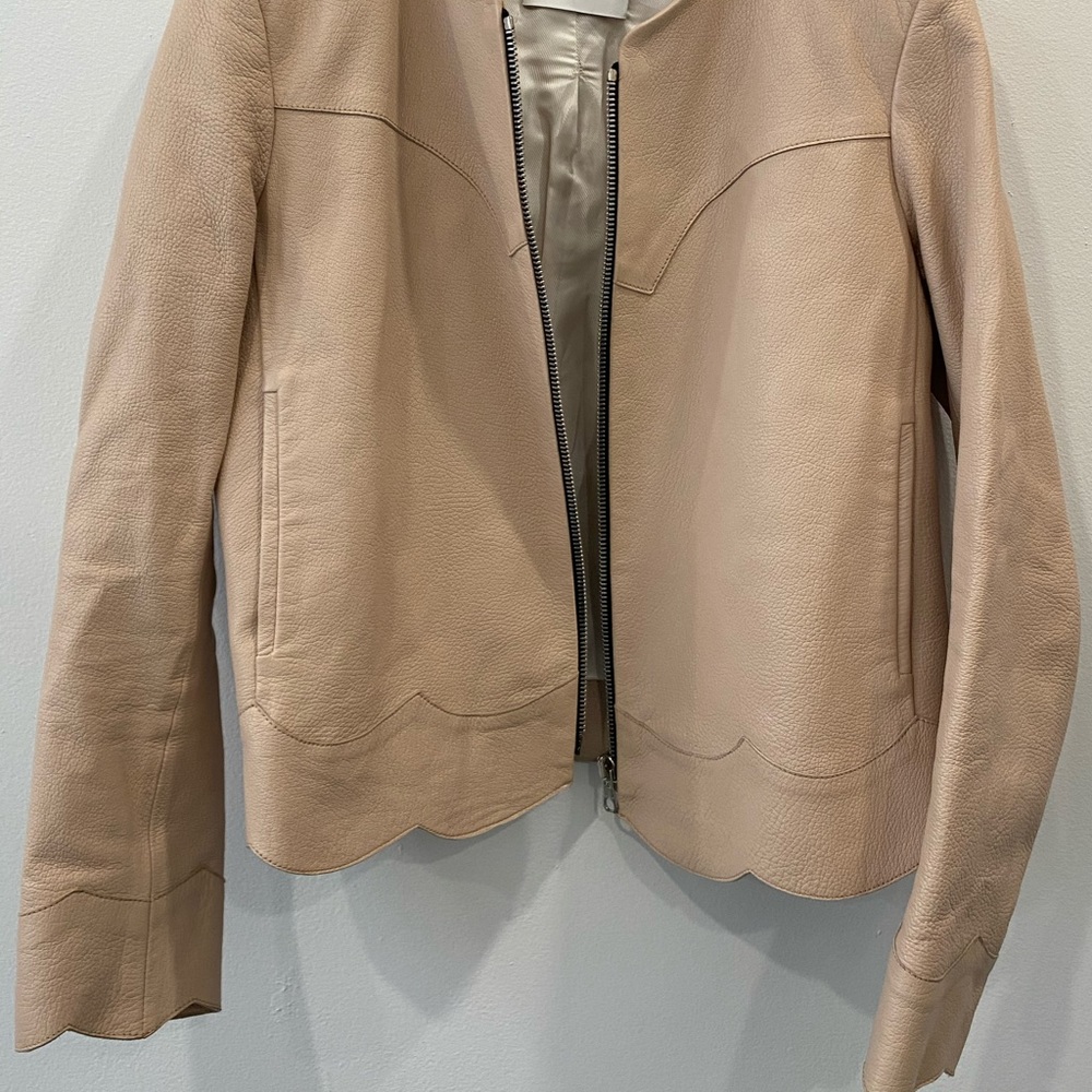 Sandro leather jacket with scalloped edges - Picture 5 of 7